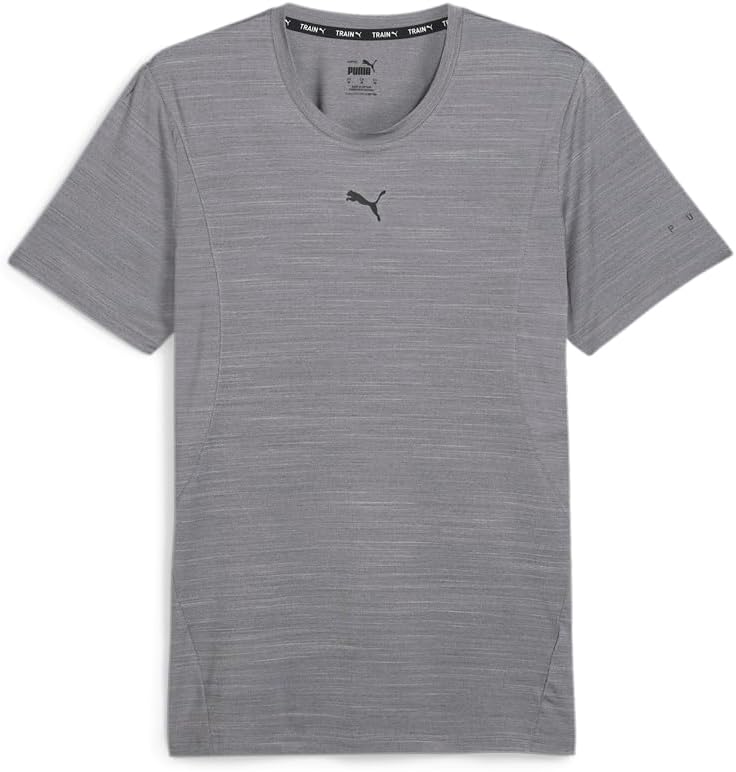 PUMA Mens Cloudspun Soft Crew Neck Short Sleeve Athletic Casual Tops Casual - Grey