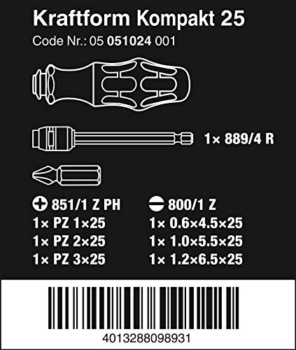 Wera 051024 Kraftform Kompakt 25 Pouch Set