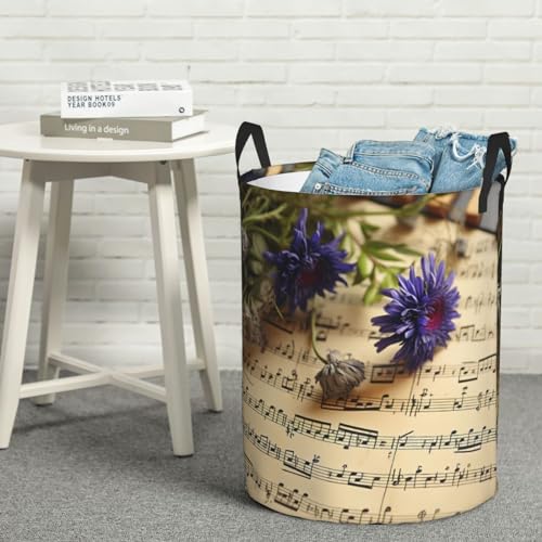 Panier à linge autonome pliable et graphique pour un rangement vertical stable