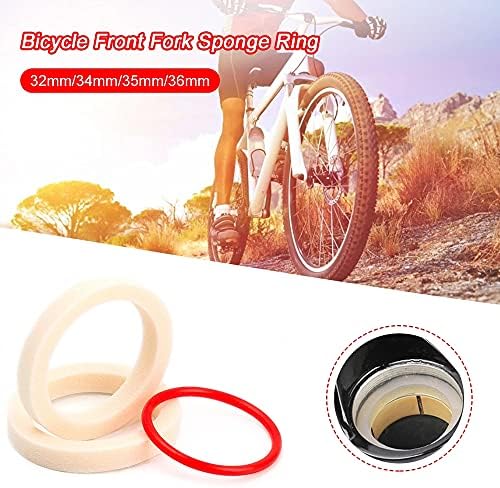 GUODUN Oil-absorbing Itinerary O-ring Red Circle 32/34/35/36mm Oil Sealed Foam Bicycle Fork Sponge Ring(32mm)