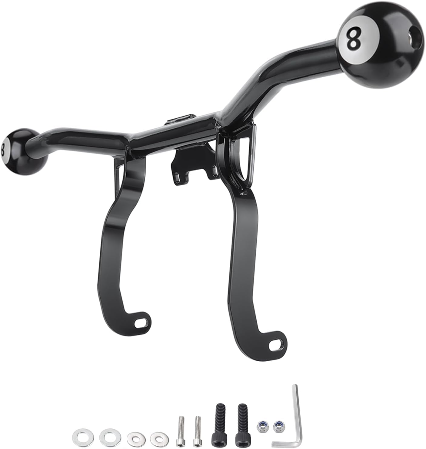 Front Engine Guard Crash Bar for Harley Davidson Touring Street Glide Road King Electra Glide/Ultra Highway Bar with Ball Sliders, Gloss Black (2014-2023)