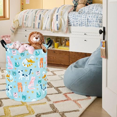 Image of Round Laundry Basket Storage Bins Nursery Hamper Gift Baskets for Home,Office,Home Decor