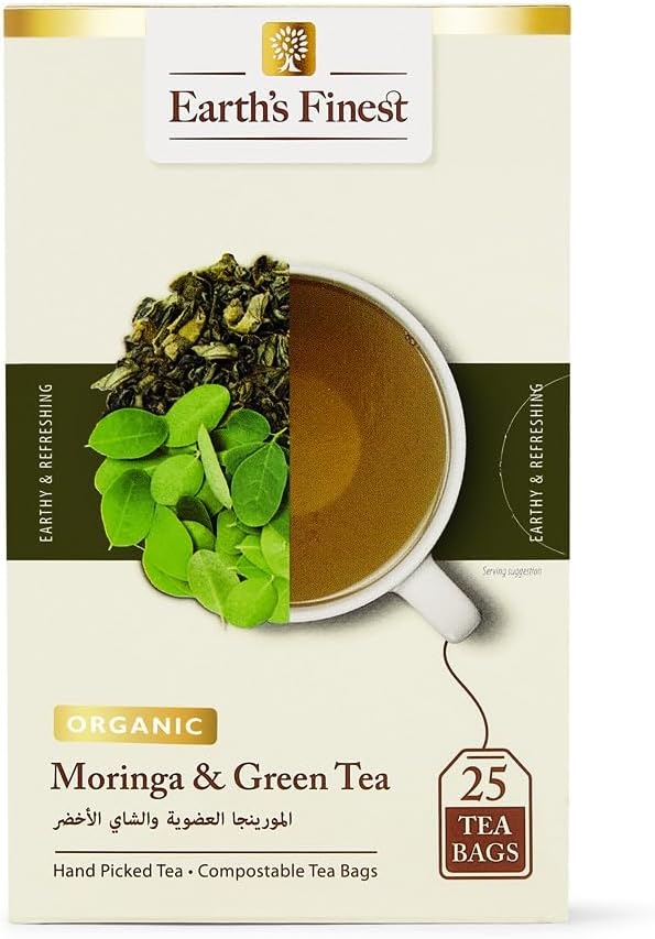 Earth's Finest Org Moringa Tea/Green Tea - 1.5G X 25
