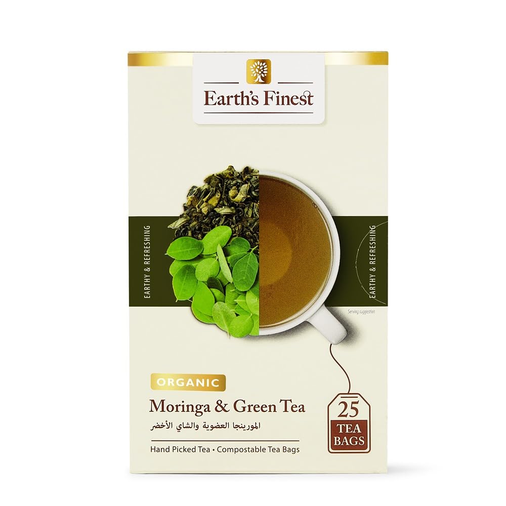 Earth's FinestOrg Moringa Tea/Green Tea - 1.5G X 25