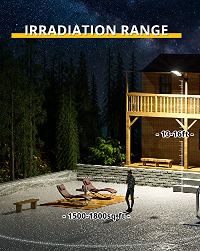 [2023 Upgrade] 600W Solar Street Light, 60000Lm Ip66 Waterproof Outdoor Flood Lights With Double Sided Charging, Dusk To Dawn Remote Control Solar Led Light Lamp For Path, Stadium, Yard, Parking Lot #TOP6