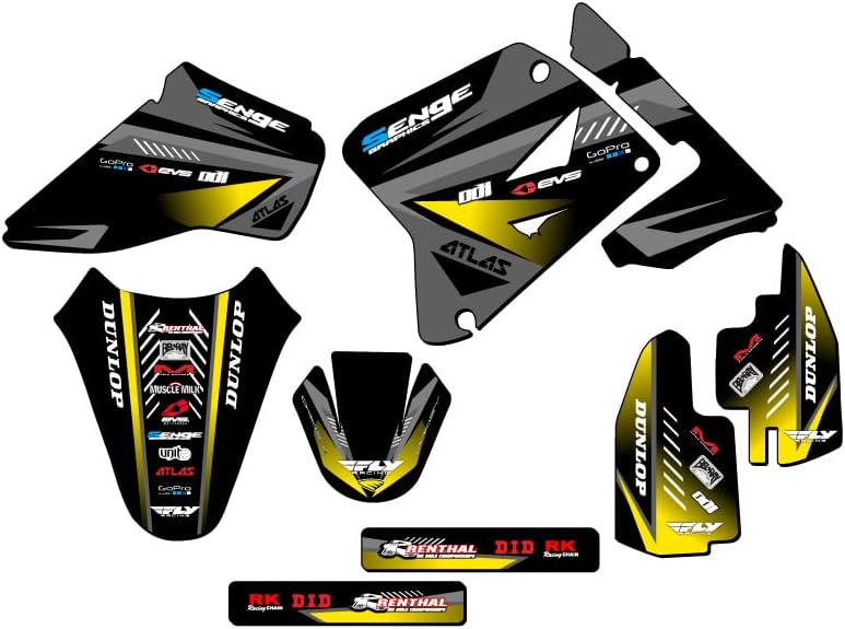 2001-2004 RM 85 Surge Black Senge Graphics Complete Kit with Rider I.D. Compatible with Suzuki