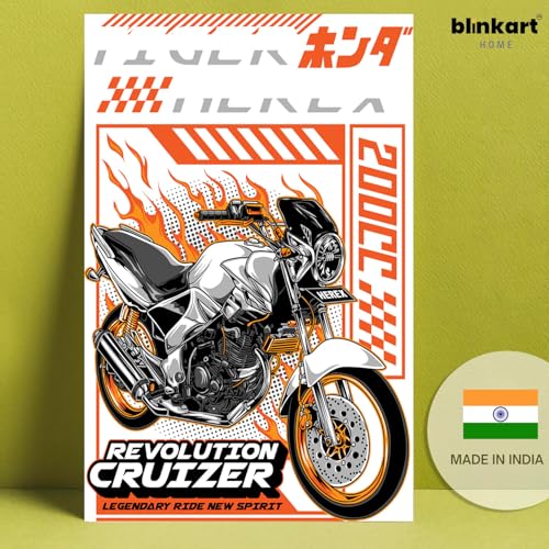 Image of BLINKART Honda Tiger (Custom) Car Posters Sticker Gift Items for Boys Room Wall Decor || Comes with Double-Sided Tape|| Decoration Bedroom Living Room Office Studio Decor | 12x18 In (A3) - CAR-290