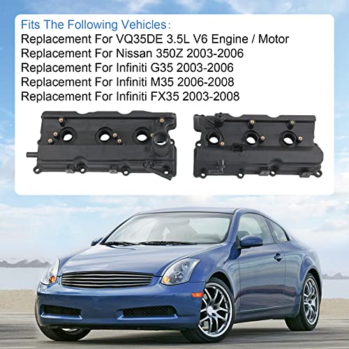 Jdmspeed New Left & Right Engine Valve Covers Replacement For 350Z 2003-2006 G35 V6 3.5L Vq35De Replaces 13264-Am610, 13264-Am600, 13270-8J112, 13270-8J102, 264-984, 264-985 (Set Of 2) #TOP1