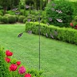Metal Wind Spinner, Kinetic Wind Sculpture, Rustproof Heavy Duty Falling Foliage Triple Spinner, Outdoor Garden Decor with 360 Degree Rotation for Patio and Balcony - Image 4