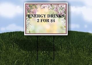Energy Drinks 2 For $4 Spring Flowers Purple Lilac Double Sided 18x24 in. Yard Road Sign