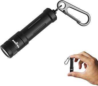مصباح يدوي EDC Keychain، مصباح LED صغير K2 عالي اللومن 100 مع بطارية AAA، مصباح صغير محمول IPX7 Waterpoof للطوارئ الليلية وما إلى ذلك. أسود