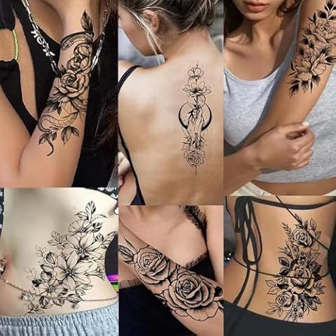 GOOWEAYY Flower Temporary Tattoos Cover