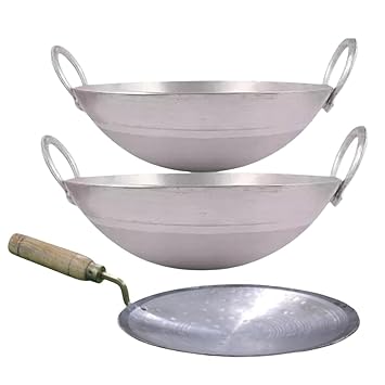 SHINI LIFESTYLE Kadhai Kitchen Auminium Kadhai 25cm,26cm Diameter with Loha Tawa