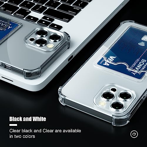 Image of AKABEILA Case for iPhone 15 Clear Cute Phone Case Soft TPU Wallet Case Slim Bag Cover Shockproof with Card Slot Holder