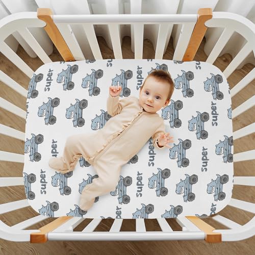 Image of Fish and Fish Small Car Crib Sheets Stretchy Portable Sheets for Baby Toddler Breathable Soft Crib Mattress Sheet for Girls Boys