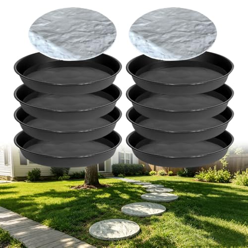 8PCS Stepping Stone Mold Set, Reusable 11.8inch Concrete Paver Molds