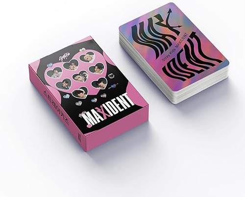 Miniatura 4 de StrayKids - Tarjeta fotográfica láser para niños, 55 unidades, tarjetas de felicitación de álbum Lomo, regalo para colección de fanáticos (rosa)