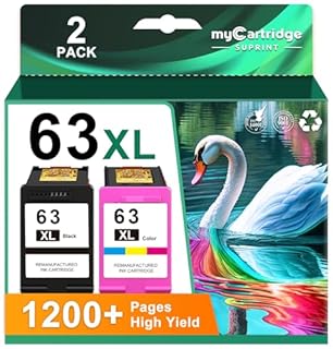 63XL Ink Cartridge Combo Pack Replacement for HP Ink 63 63XL Color Ink Cartridges Works for HP OfficeJet 3830 4650 5255 5258 5200 4655 4512 Deskjet 1112 3630 Printer 63 Ink