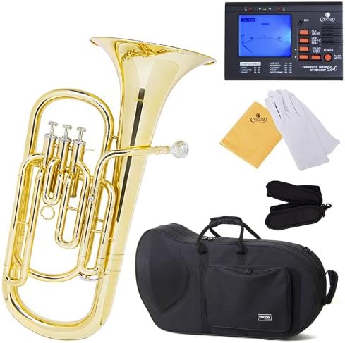Mendini B Flat Baritone Horn with Stainless Steel Pistons (Beginner)
