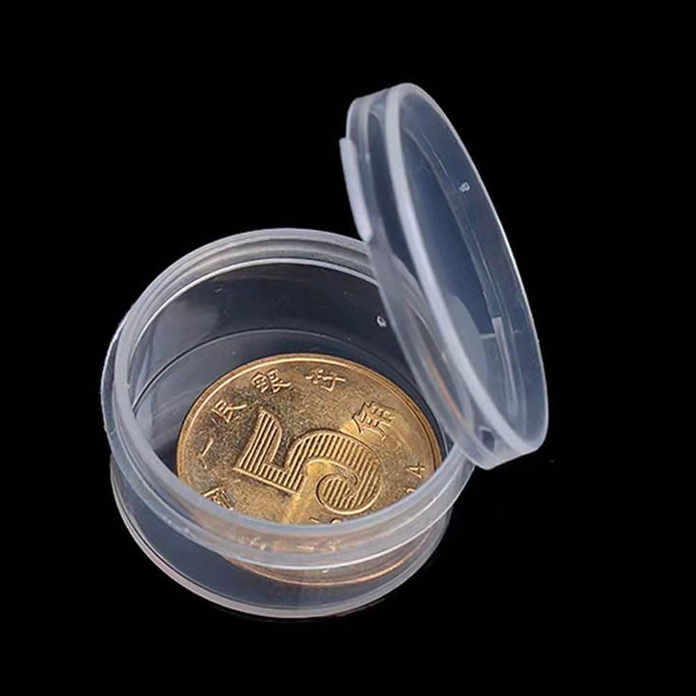 ULTECHNOVO Sample Box 25 Pack Transparent Round Plastic Soil Sample Containers with Lids for Soil Storage Liquids Lab Research Education and Life Science Use 0.98 X 0.98 X 0.47 in