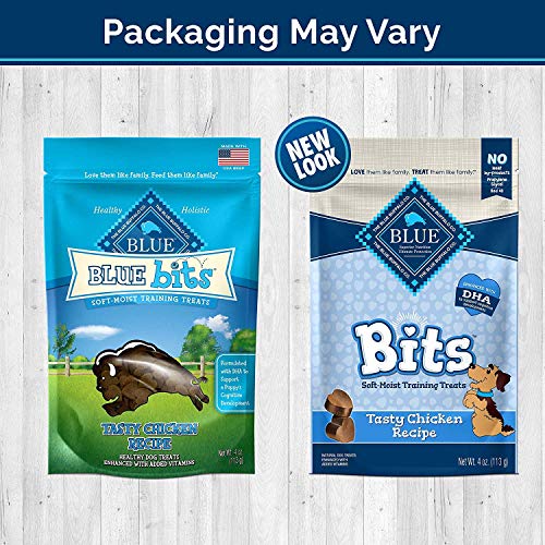 Blue Pack Of 4 Buffalo Treats Bits Dog Treats Pouches, 4 Flavors (Savory Salmon, Tasty Chicken, Tender Beef And Tempting Turkey), 4 Oz., Blue #TOP3