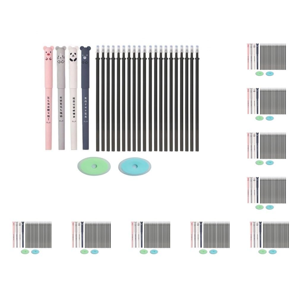 Lot de 10 recharges de stylo effaçables - Fournitures scolaires pour l'école et le bureau - Encre noire