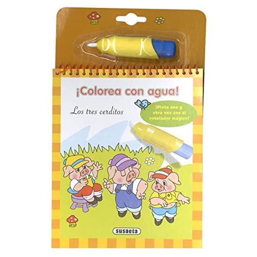 Los tres cerditos (Colorea con agua)