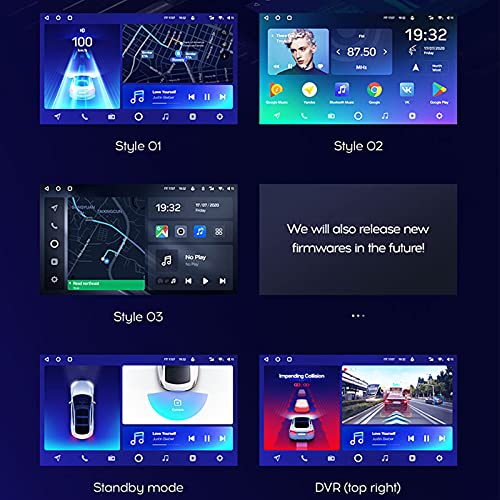 Aramox Leitor de áudio de carro de 9 polegadas, leitor multimídia com tela de navegação Wi-Fi para A