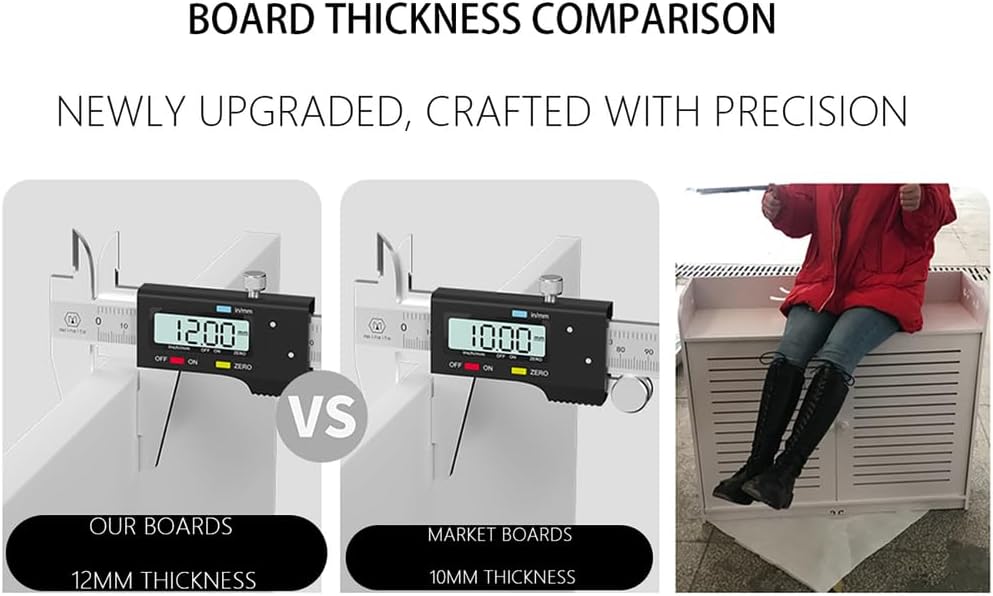 Modern Radiators Shelf MDF Radiator Cover High Heater Cover Cabinet Shelf Household Appliance Heating Accessories Home Improvement Furniture Heat Sink Office Living Room,White,L90*H90*W15