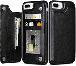 Coolden for iPhone 7 Plus Case iPhone 8 Plus Case Wallet Case Shockproof Case with Card Holder Slot Flip Folio Soft PU Leather Magnetic Closure Protective Case Cover for iPhone 7 Plus/8 Plus (Black)