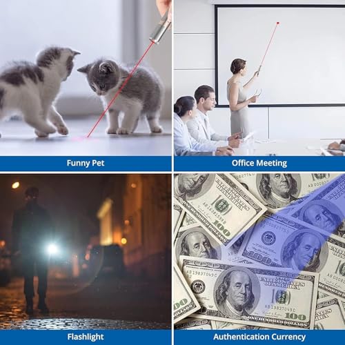 Cat Laser Pointer Toys: Rechargeable 2 Color Lights 5 Patterns, Cats Dogs Interactive Pet Toys for Playing Exercise Chaser Toys, Cat Lovers Gift (Silver + Gold)