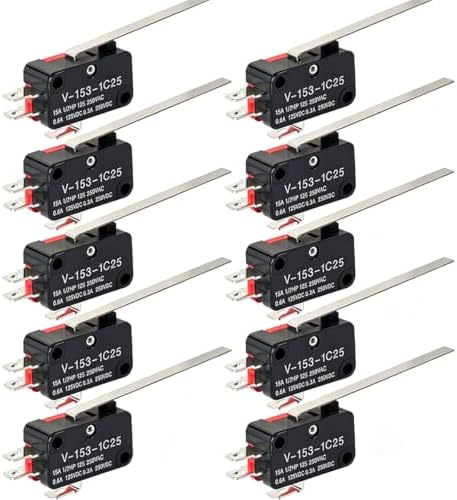 Gebildet 10 pieces Miniature Micro Limit Switch Momentary SPDT Snap Action Hinge Lever Type