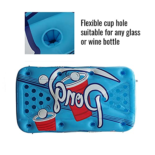 Summer Inflatable Beer Pong Pool, Mini Party Beer Pong Game With 28 Cup Holes Inflatable Pool Party Float Beach Mat For Beer Pong Game Inflatable Air Mattress Bed #TOP3