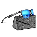 ANYLUV Polarized Sunglasses for Men Rectangular Classic Al-Mg Metal Frame Sun Glasses Driving Fishin