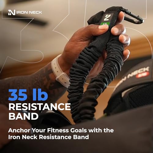 Image of Iron Neck Resistance Band, Durable Exercise Band with Steel Carabiners for Neck Training, Strength Workouts, Stretching, and Rehab