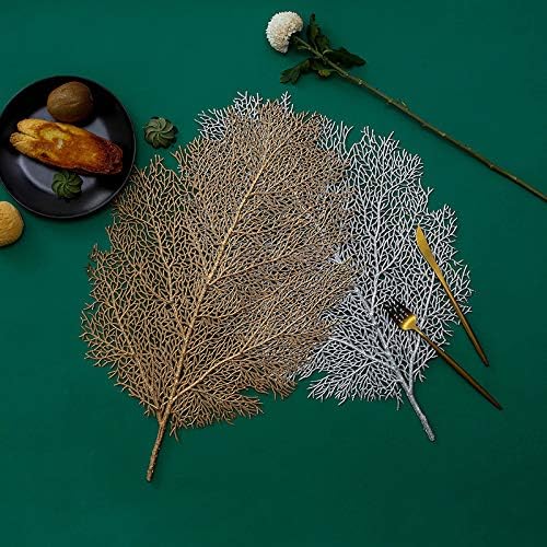 Miniatura 2 de 246pcs Round Non Slip Table Mats, Waterproof Washable PVC Placemats, Heat Resistant for Home Kitchen, Hotel Restaurant (57 * 36CM Gold placemat,