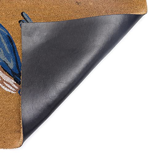 Liora Manne Natura Door Mat - Novelty Designs, Durable Natural Coir & Vinyl Back, Long Lasting Color, Foyers, Porches, Patios & Decks, Blue Birds, 1'6" X 2'6" #TOP3