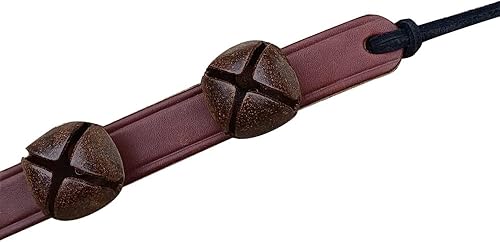 Miniatura 32 de RRD - Campanas colgantes de trineo para puerta 4 campanas colgantes de latón en correa de cuero negro Cascabel multiusos para puerta de trineo de
