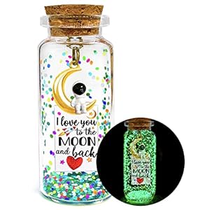 Anniversary Glow I Love You to the Moon and Back Message in a Bottle Presents Cute Romantic Gifts for Him Her Boyfriend…