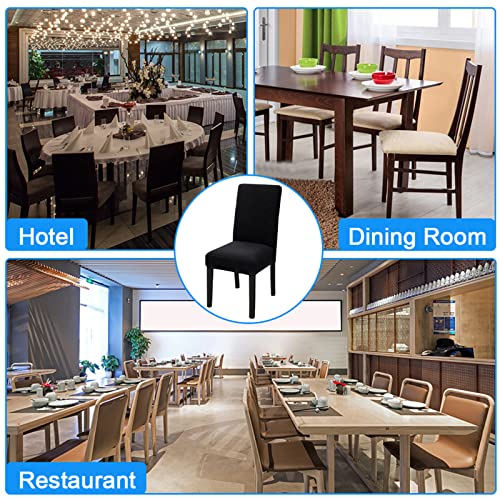 Gyihoong Dining Room Chair Covers Set Of 6, Jacquard Stretch Kitchen Chair Covers Removable Washable Parsons Chair Slipcover Protector For Hotel, Ceremony, Home Decor(6, Black) #TOP6