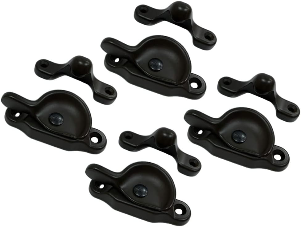 QCAA Forged Brass Sash Lock in Solid Brass, CTC 2", Brushed Antique Brass, 2 Pack