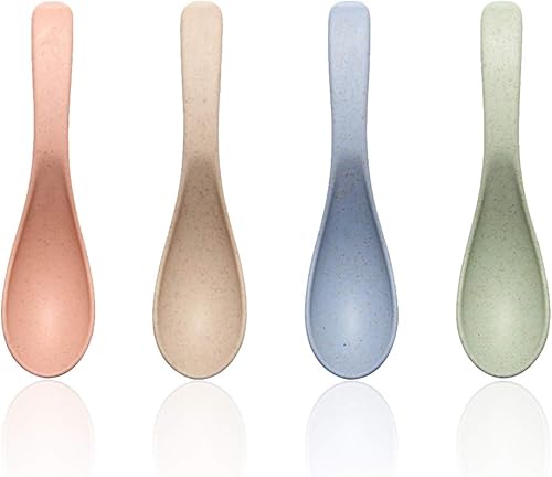 Cucharas de paja de trigo ecolĂłgicas, saludables irrompibles, aptas para microondas, lavavajillas, 4 cucharas de estilo europeo de 5.9 pulgadas, Cucharas de paja de trigo ecolĂłgicas, saludables irrompibles, aptas para microondas, lavavajillas, 4 cucharas de estilo europeo de 5.9 pulgadas,