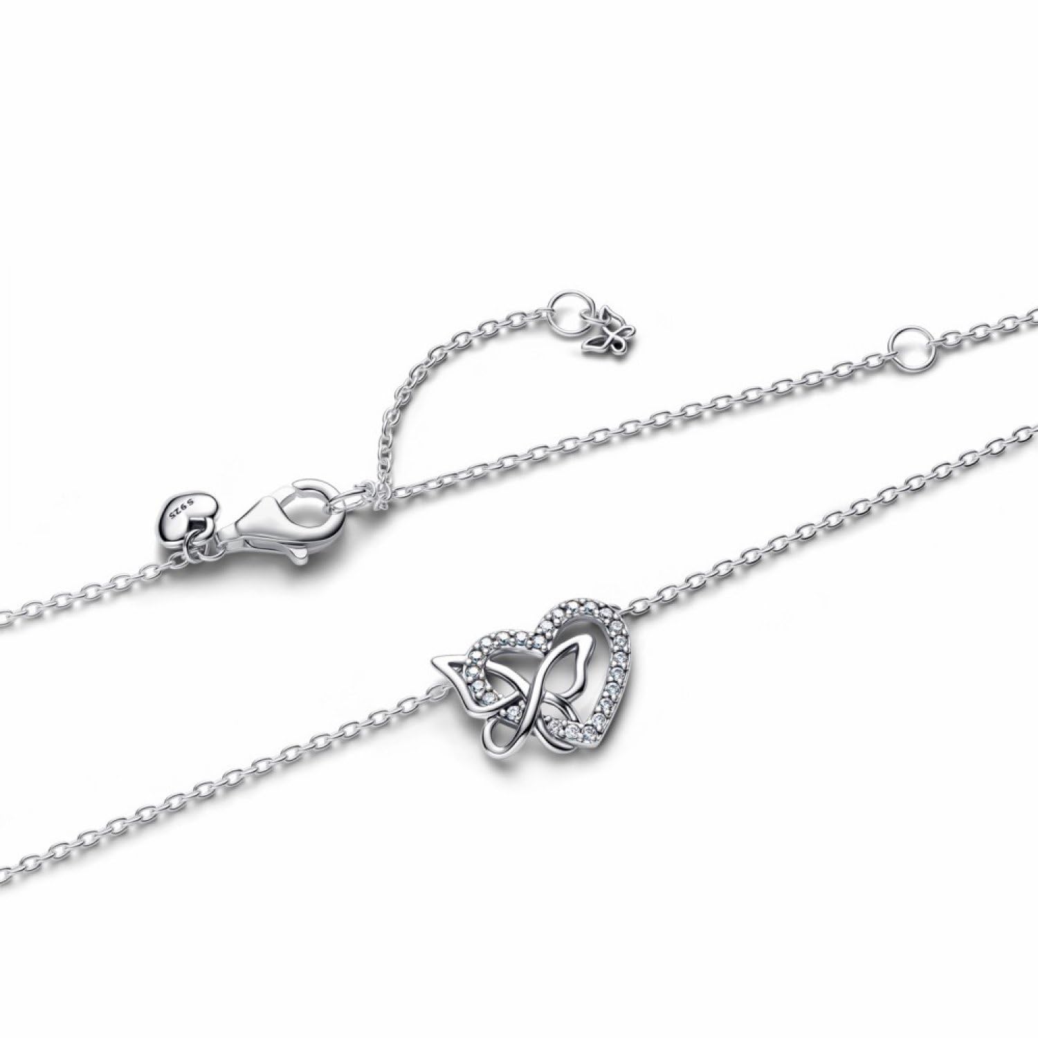 PANDORA 394477C01-45 Herz und Schmetterling Halskette