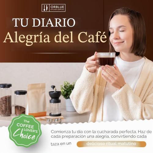 Miniatura 8 de Orblue Cucharas Medidoras De Acero Inoxidable Para Echar Café, Set De 2 Gold