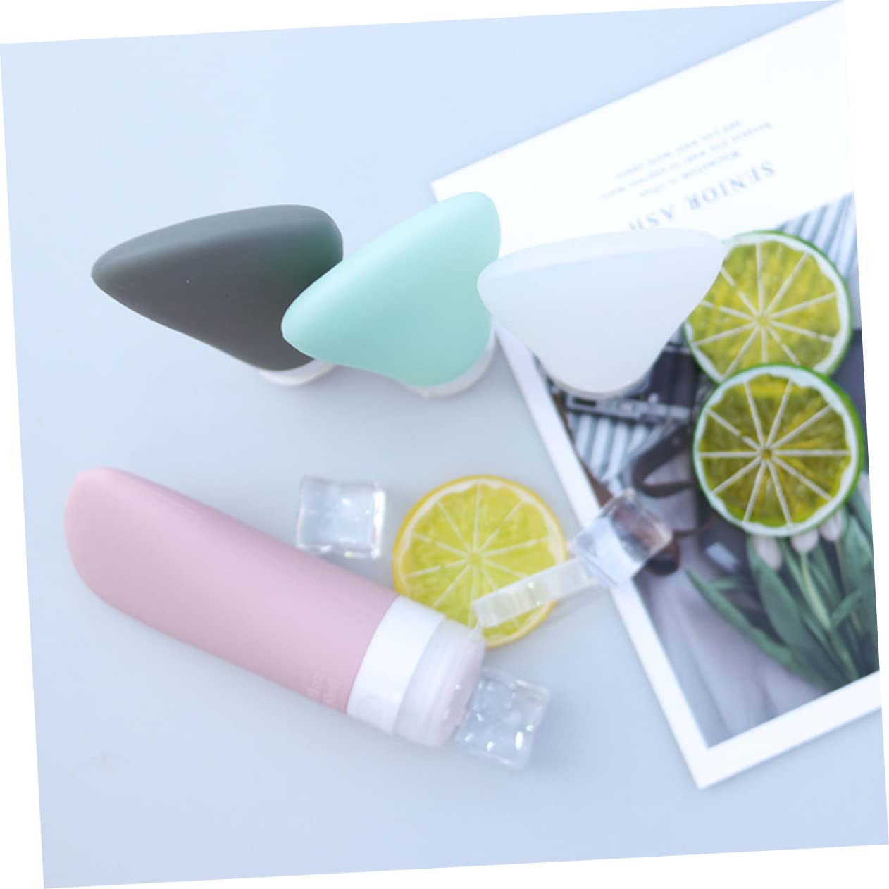 CALLARON 3Pcs Silicone Travel Bottles Refillable Makeup Containers for Lotion Gel and Cleanser Soft Flexible for Outdoor Use Leak Design