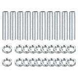 QUARKZMAN 10Stk 1.4" Lampenrohrnippel Set Mit Kontermuttern M8x1 Feingewinde Hohlrohr Lampenreparatur Hardwarebefestigungen Für Kronleuchter Deckenleuchten Montage DIY Weißverzinkt