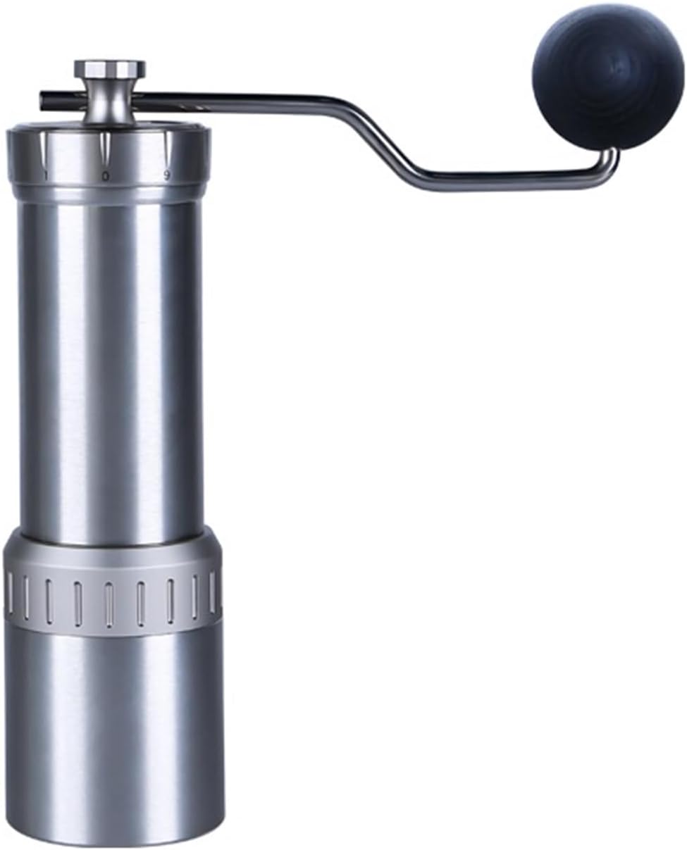 Stainless Steel Conical Burr Home Internal Adjustable Setting Manual Coffee Grinder 30g Capacity(Silver)