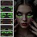 12 Pairs Glow Halloween Eye Shadow Stickers Face Makeup Patches, Luminous Eyeliner Decals Spider Web Cat Skull Bat Temporary Tattoo for Women Girls Fake Tattoos Halloween Masquerade Party Supplies