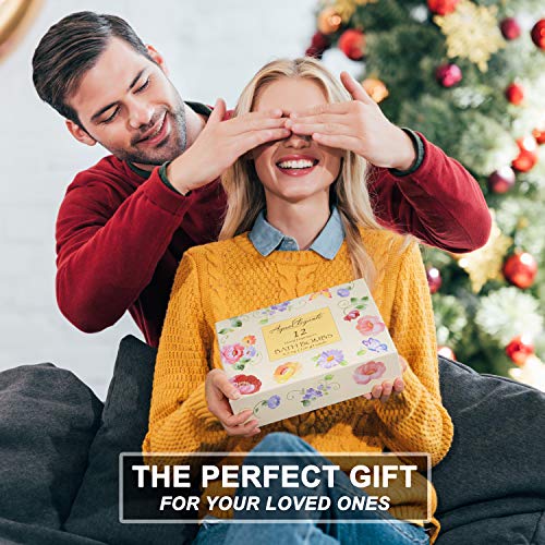 Flower Bath Bombs Gift Set - 12 Large Natural Bathbombs For Women With Scented Essential Oils And Moisturizing Shea Butter + Organic Coconut Oil For Fizzy Bubbles #TOP3