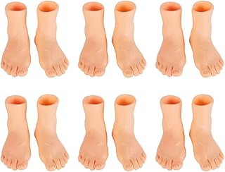 NUOBESTY 6 Pairs of Mini Rubber Feet Finger Puppets Finger Feet Puppet Rubber Finger Feet Mini Finger Feet Novelty Funny Feet Story Telling Props (Left Foot+ Right Foot)